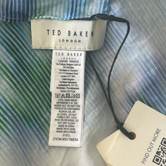 Ted Baker Rectangular  Cotton Beach Sarong Blue multi  72" x 52" NWT - Picture 9 of 9